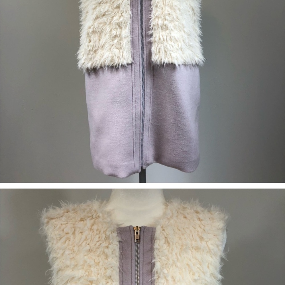 Fuzzy White and Lavender Vest